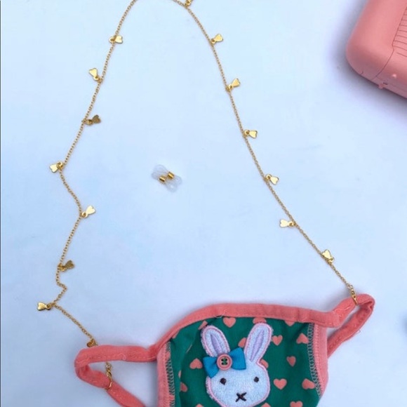 Girls Convertible Mask Glasses Chain Holder Hearts - Picture 6 of 10